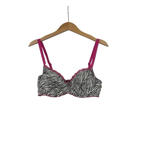 Cabernet Zebra Animal Print Unlined Mesh Underwire Bra Womens 38C - Picture 1 of 6
